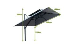 OUTFLEXX Sydney Ampelschirm, anthrazit, Aluminium/Polyester, 400 x 300 cm