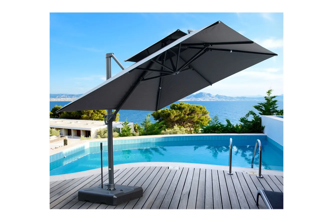 OUTFLEXX Sydney Ampelschirm, anthrazit, Aluminium/Polyester, 400 x 300 cm