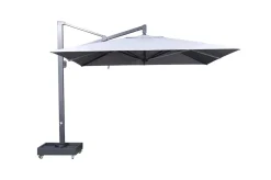 OUTFLEXX Sydney Ampelschirm, anthrazit matt/grau, Alu/Polyester,350 x 350 cm, mit Air-Vent System, inkl. Schirmständer