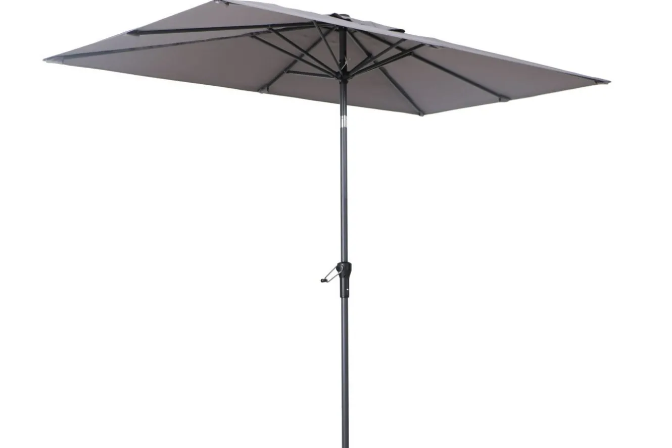 OUTFLEXX Sydney Mittelstockschirm, anthrazit, pulverbesch. Aluminium/Polyester PA-beschichtet, 270 x 150 cm