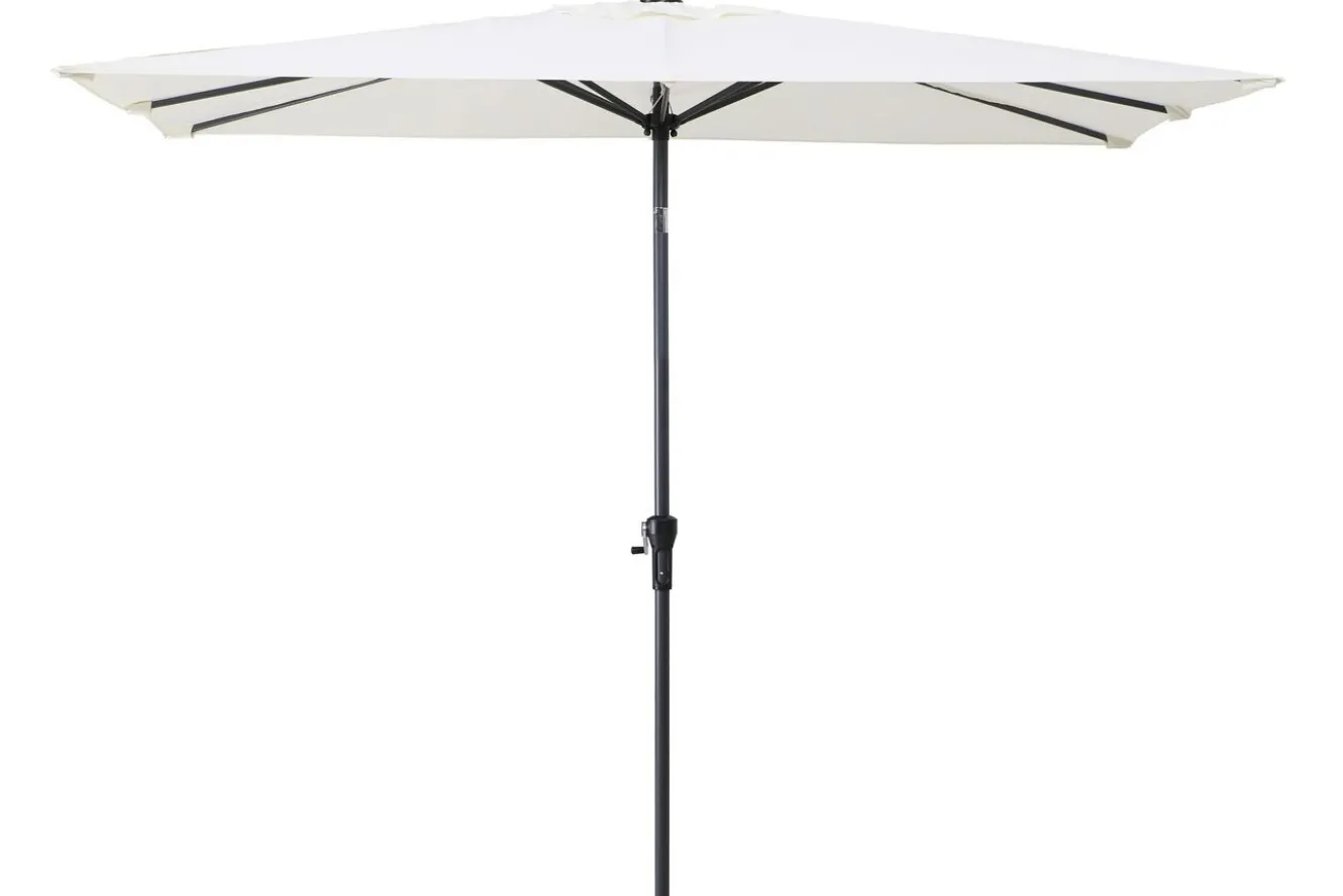OUTFLEXX Sydney Mittelstockschirm, anthrazit/creme, pulverbesch. Aluminium/Polyester PA-beschichtet, 270 x 150 cm