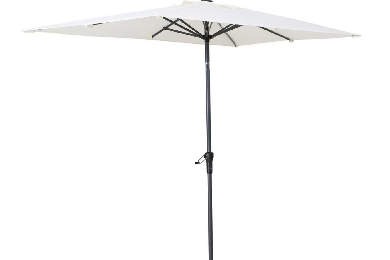 OUTFLEXX Sydney Mittelstockschirm, anthrazit/creme, pulverbesch. Aluminium/Polyester PA-beschichtet, 270 x 150 cm