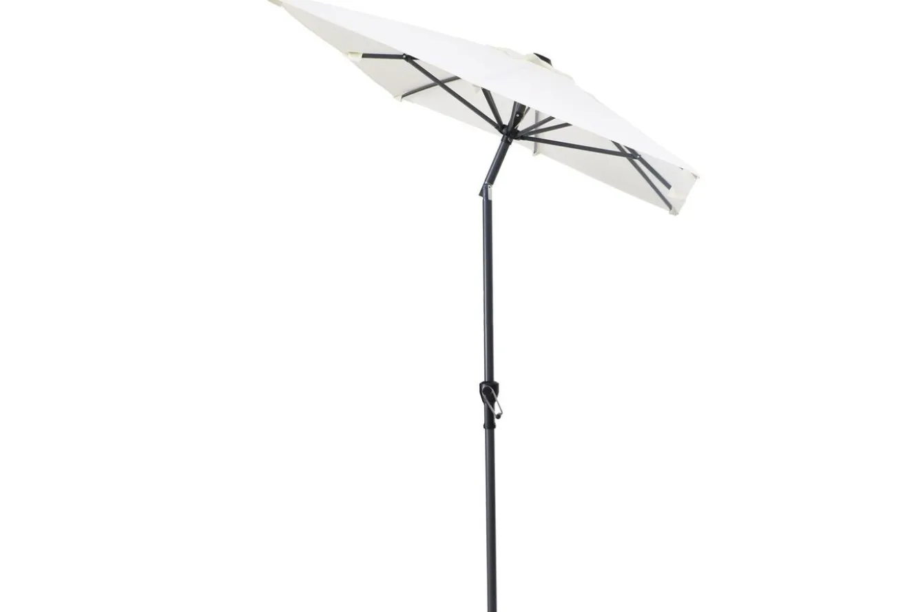 OUTFLEXX Sydney Mittelstockschirm, anthrazit/creme, pulverbesch. Aluminium/Polyester PA-beschichtet, 270 x 150 cm