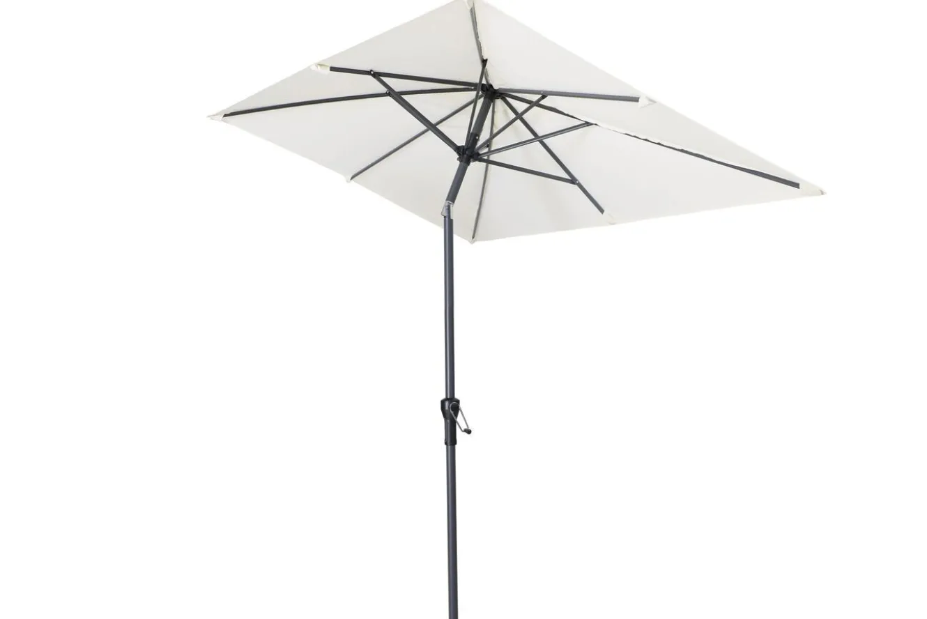 OUTFLEXX Sydney Mittelstockschirm, anthrazit/creme, pulverbesch. Aluminium/Polyester PA-beschichtet, 270 x 150 cm