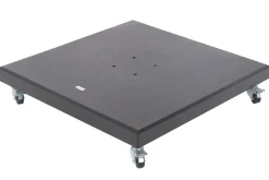 OUTFLEXX Sydney Schirmständer, Granit, 80x80x16,5cm, 120kg, mit Lenkrollen
