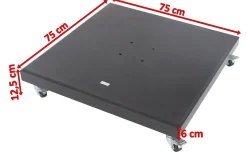 OUTFLEXX Sydney Schirmständer, Granit, 75x75x12,5cm, 90kg, mit Lenkrollen