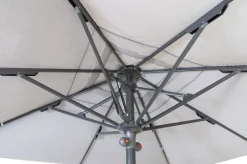 OUTFLEXX Sydney Sonnenschirm, grau, Aluminium, 400 x 400 cm, mit Air-Vent System, UV-Schutz, pulverbeschichtet, inkl. befüllbarem Schirmständer