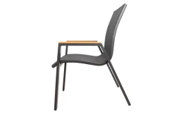 OUTFLEXX Tallinn Garten-Essgruppe, 8 Personen, Tisch 200x90 cm, Alu/Holzimitat, anthrazit/natur