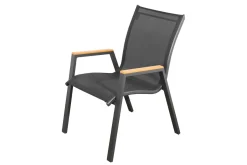 OUTFLEXX Tallinn Garten-Essgruppe, 8 Personen, Tisch 200x90 cm, Alu/Holzimitat, anthrazit/natur