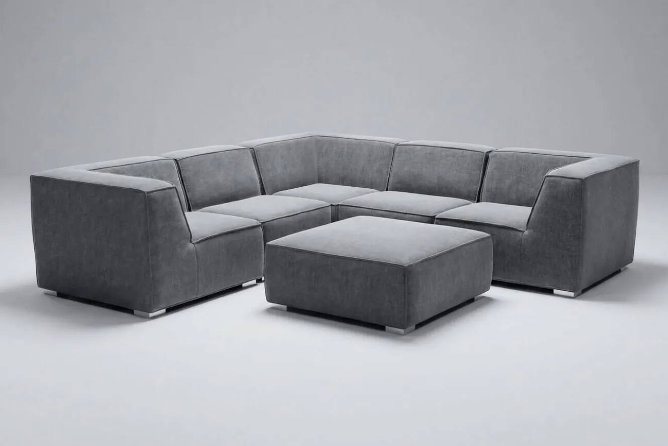 OUTFLEXX Tasty Gartenlounge für 6 Personen, dunkelgrau, Alu/Polyester, robust