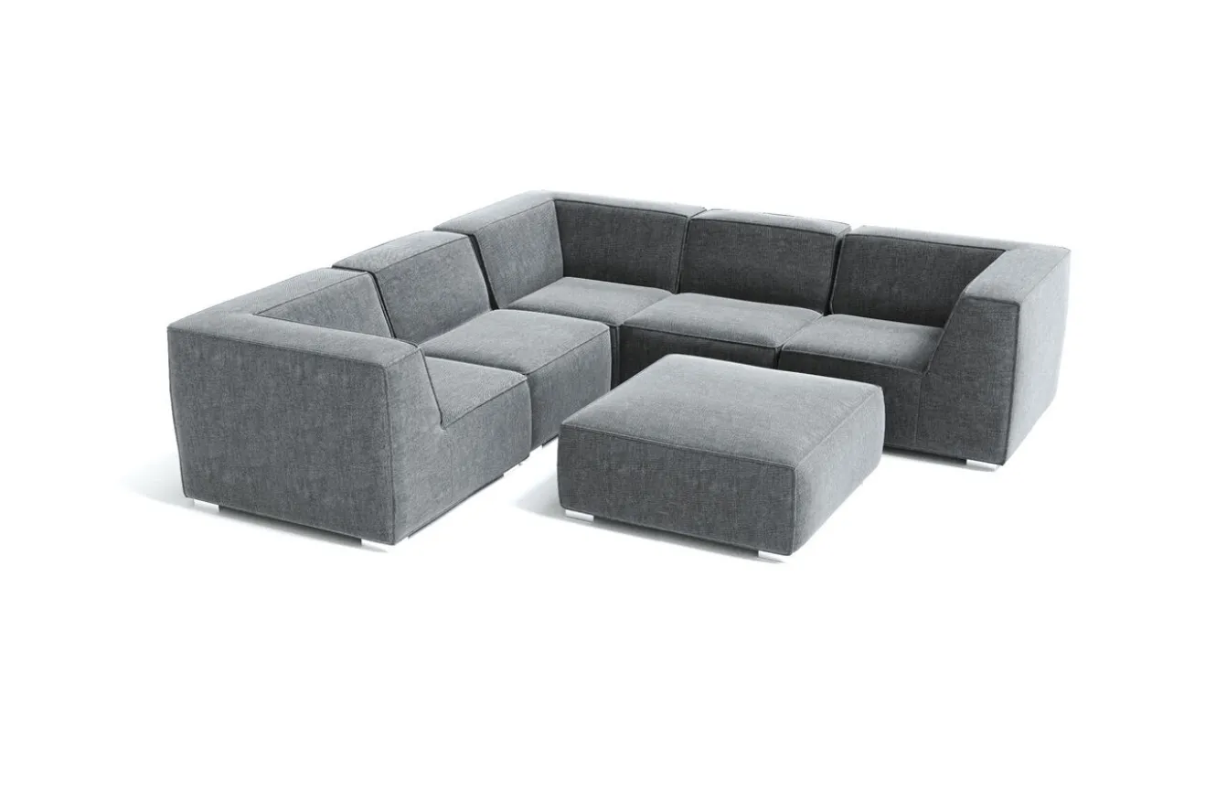 OUTFLEXX Tasty Gartenlounge für 6 Personen, dunkelgrau, Alu/Polyester, robust
