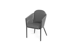 OUTFLEXX Tavio Dining Sessel, dunkelgrau/anthrazit, Alu/Rope-Geflecht, 58 x 61 x 80 cm, inkl. Sitzkissen