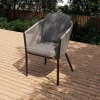 OUTFLEXX Tavio Garten-Essgruppe, schwarz/dunkelgrau, Alu/Rope/Steinimitat, 200/260 x 103 cm, ausziehbar, 6 Diningsessel