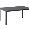OUTFLEXX Tavio Garten-Essgruppe, anthrazit matt/dunkelgrau, Alu/Rope-Geflecht/Spraystone, 160 x 95 cm, 4 Diningsessel