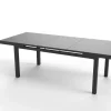 OUTFLEXX Tavio Garten-Essgruppe, anthrazit matt/grün, Alu/Rope-Geflecht, ausziehbare Tischplatte 180/240 x 100 cm, 6 Diningsessel