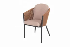 OUTFLEXX Tavio Garten-Essgruppe, anthrazit/orange, Alu/Rope-Geflecht, ausziehbare Tischplatte 180/240 x 100 cm, 6 Diningsessel