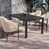 OUTFLEXX Tavio Garten-Essgruppe, anthrazit matt/beige, Alu/Rope/Spraystone, 160 x 95 cm, 4 Diningsessel