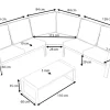 OUTFLEXX Theia L Gartenlounge für 5 Personen, anthrazit/grau meliert, Alu/Polyester, Tischplatte aus Milchglas, pulverbeschichtet