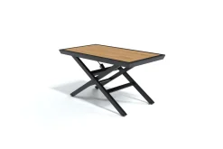 OUTFLEXX Tisch, anthrazit matt, Aluminium, 110 x 60 cm, höhenverstellbar, Tischplatte aus Kristall-Kunststein