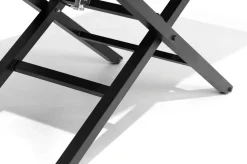 OUTFLEXX Tisch, anthrazit matt, Aluminium, 110 x 60 cm, höhenverstellbar, Tischplatte aus Kristall-Kunststein