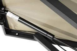 OUTFLEXX Tisch, anthrazit matt, Aluminium, 110 x 60 cm, höhenverstellbar, Tischplatte aus Kristall-Kunststein