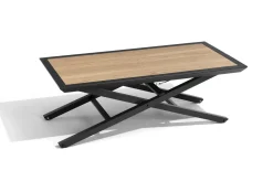 OUTFLEXX Tisch, anthrazit matt, Aluminium, 110 x 60 cm, höhenverstellbar, Tischplatte aus Kristall-Kunststein