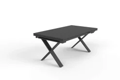 OUTFLEXX Toronto Ausziehtisch, anthrazit matt, Alu/Spraystone, 180/280x100cm, Schubladenauszug