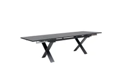 OUTFLEXX Toronto Ausziehtisch, anthrazit matt, Alu/Spraystone, 180/280x100cm, Schubladenauszug