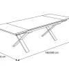 OUTFLEXX Toronto Ausziehtisch, silber, Alu/Spraystone, 180/280x100cm, Schubladenauszug