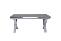 OUTFLEXX Toronto Ausziehtisch, silber, Alu/Spraystone, 180/280x100cm, Schubladenauszug