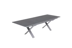 OUTFLEXX Toronto Ausziehtisch, silber, Alu/Spraystone, 180/280x100cm, Schubladenauszug