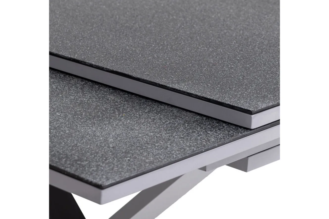 OUTFLEXX Toronto Ausziehtisch, silber, Alu/Spraystone, 180/280x100cm, Schubladenauszug