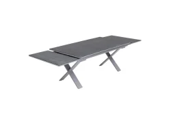 OUTFLEXX Toronto Ausziehtisch, silber, Alu/Spraystone, 180/280x100cm, Schubladenauszug