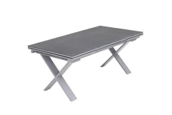 OUTFLEXX Toronto Ausziehtisch, silber, Alu/Spraystone, 180/280x100cm, Schubladenauszug
