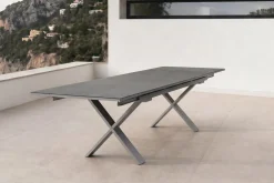 OUTFLEXX Toronto Ausziehtisch, silber, Alu/Spraystone, 180/280x100cm, Schubladenauszug