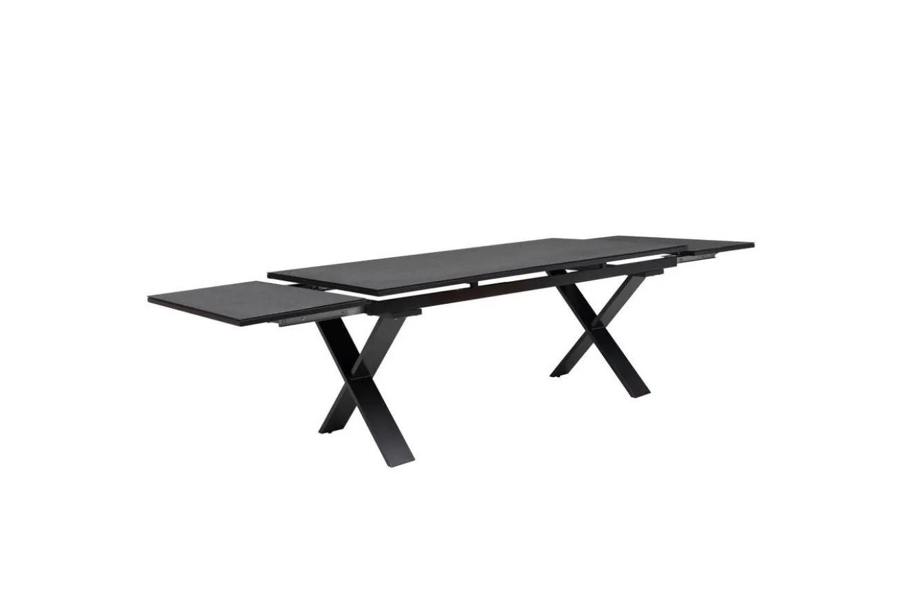 OUTFLEXX Toronto Ausziehtisch, anthrazit, Alu/Spraystone, 180/280x100cm, Schubladenauszug