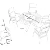 OUTFLEXX Trondheim Garten-Essgruppe, anthrazit, Aluminium/Teak/Polyester, Ø150 x 75,5 cm, pulverbeschichtet, witterungsbeständig, Polster inklusive