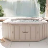 OUTFLEXX Tulum Whirlpool, beige/weiß, PVC laminiert, ⌀ 195 x 65 cm, aufblasbar, mit Massagedüsen, integriertes Ablassventil, UV-beständig