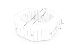 OUTFLEXX Tulum Whirlpool, beige/weiß, PVC laminiert, ⌀ 195 x 65 cm, aufblasbar, mit Massagedüsen, integriertes Ablassventil, UV-beständig