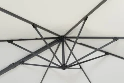 OUTFLEXX Ultimate L Ampelschirm, anthrazit/creme, Alu/Spuncrylic®, 400 x 400 cm, inkl. befüllbarem Schirmständer