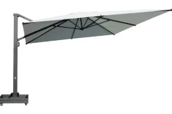 OUTFLEXX Ultimate XL Ampelschirm, anthrazit/creme, Alu/Spuncrylic®, 450 x 450 cm, inkl. befüllbarem Schirmständer