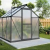 OUTFLEXX Verde Basic Gewächshaus, schwarzer Rahmen, Aluminium pulverbeschichtet mit Polycarbonat-Doppelstegplatten 4 mm, 187 x 183 x 190 cm, UV-geschützt und wetterfest