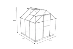 OUTFLEXX Verde Basic Gewächshaus, schwarzer Rahmen, Aluminium pulverbeschichtet mit Polycarbonat-Doppelstegplatten 4 mm, 187 x 183 x 190 cm, UV-geschützt und wetterfest