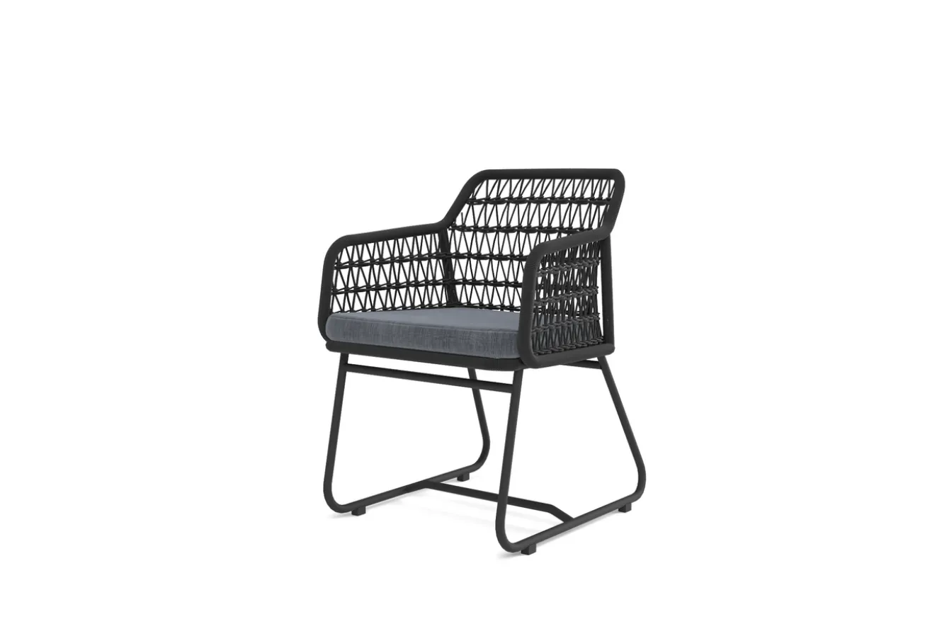 OUTFLEXX Verona Diningsessel, anthrazit, Alu/Rope, 60 x 64 x 83 cm, inkl. Polster mit Reißverschluss