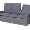 OUTFLEXX Vigo Comfort 3-Sitzer Speise-/Lounge-Sofa, stahlgrau-meliert, Polyrattan, 210x84x110cm, verstellbar