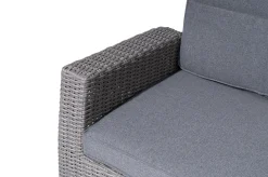 OUTFLEXX Vigo Comfort 3-Sitzer Speise-/Lounge-Sofa, stahlgrau-meliert, Polyrattan, 210x84x110cm, verstellbar