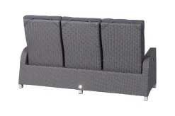 OUTFLEXX Vigo Comfort 3-Sitzer Speise-/Lounge-Sofa, stahlgrau-meliert, Polyrattan, 210x84x110cm, verstellbar