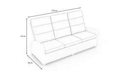 OUTFLEXX Vigo Comfort 3-Sitzer Speise-/Lounge-Sofa, stahlgrau-meliert, Polyrattan, 210x84x110cm, verstellbar