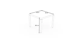 OUTFLEXX Vigo Dining-Tisch, stahlgrau-meliert, Alu/Polyrattan/Glas, 90x90x75cm, pulverbeschichtet