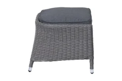 OUTFLEXX Vigo Fußhocker, stahlgrau-meliert, Polyrattan, 56x54x40cm, inkl. Polster